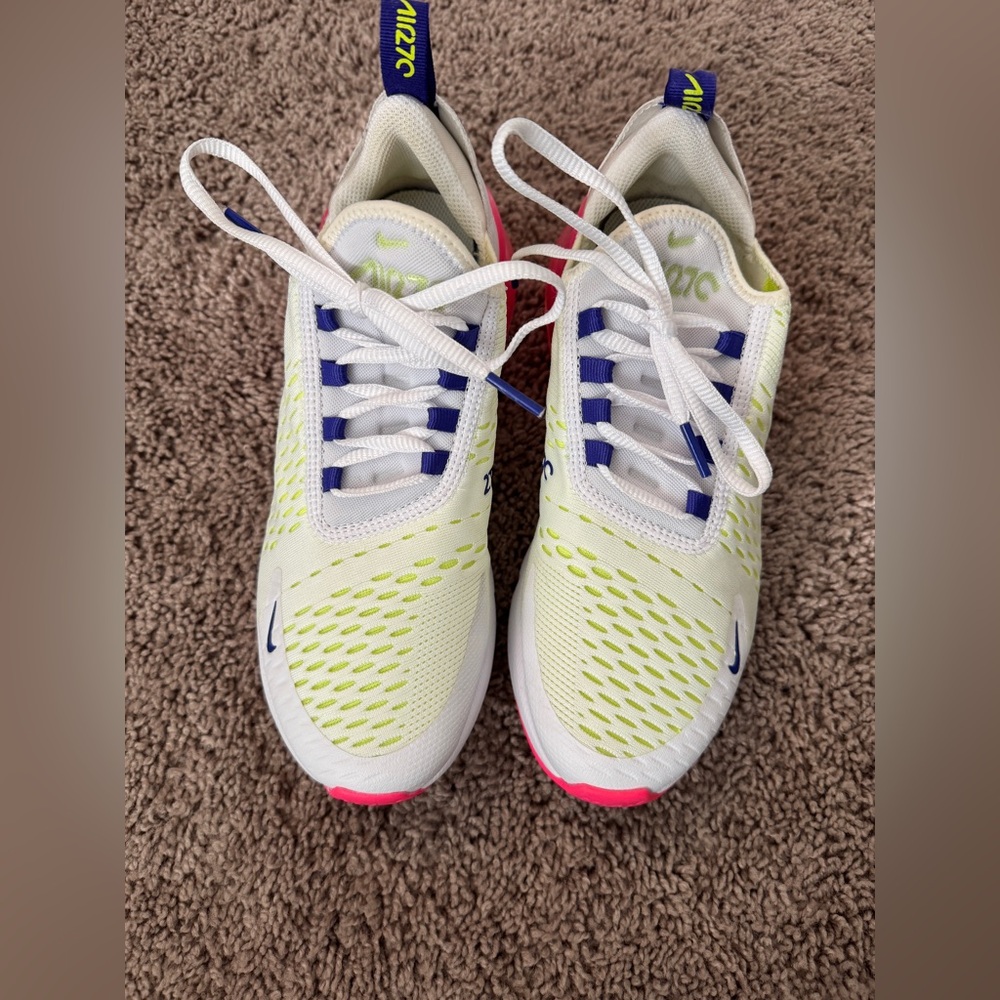 Nike Air Max 270 White with Neon and Purple Accents
